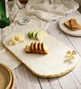 Marble Oval Platter With metal butterfly embedded
