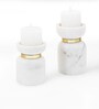 Marble Pillar Candle Holders (Set Of 2)