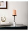 Marble Pillar Candle Medium Stand In Black