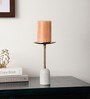 Marble Pillar Candle Medium Stand In Gold