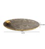 Marble Platter Black Round With Gold Foil Work  Metal Butterfly Embedded