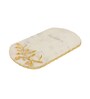 Marble Platter oval With Gold Foil Work  Plain White Metal Art Piece   Embedded