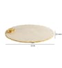 Marble Platter White  Round With Gold Foil Work   Metal Flower  Embedded