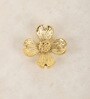 Marble Platter White Round With Gold Foil Work   Metal Flower  Embedded ite Plain