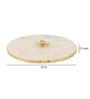 Marble Platter White Round With Gold Foil Work   Metal Flower  Embedded ite Plain