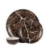 Marble Print  Brown Melamine 18 Pcs Dinner Set