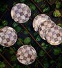 Marble Finish 7 Inch White & GreyMelamine (Set of 6) Quarter Plate,