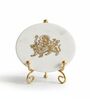 Marble Round Durga Maa Showpiece With Metal Stand