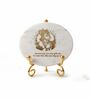 Marble Round Hanuman Showpiece With Metal Stand