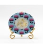 Marble Round Pichwai Ganesha Wall Plate With Folding Metal Stand