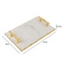 Marble Serving Tray with Gold Foil Work & Gold Finish Metal Handle