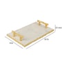 Marble Serving Tray with Gold Foil Work & Gold Finish Metal Handle