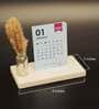 Marble Spring Desk Calendar 2025 with Elegant Pampas Grass For Home & Office Decor