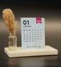 Marble Spring Desk Calendar 2025 with Elegant Pampas Grass For Home & Office Decor