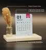 Marble Spring Desk Calendar 2025 with Elegant Pampas Grass For Home & Office Decor