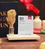 Marble Spring Desk Calendar 2025 with Elegant Pampas Grass For Home & Office Decor