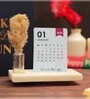Marble Spring Desk Calendar 2026 with Elegant Pampas Grass For Home & Office Decor
