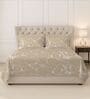 Marble Taupe Printed 400 TC Cotton Super King Sized Bedsheet with 2 Pillow Covers