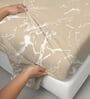 Marble Taupe Printed 400 TC Cotton Super King Sized Bedsheet with 2 Pillow Covers