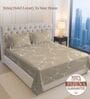 Marble Taupe Printed 400 TC Cotton Super King Sized Bedsheet with 2 Pillow Covers