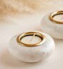 White Decor Marble Tea light Holder (Set of 2)