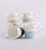 Marble Textured 150ml Multicolour Ceramic (Set of 6) Tea Cup
