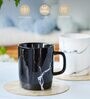 Marble Textured 400ml Black Ceramic Coffe Mug