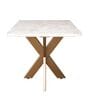 Marble top End table Coffee Table In White Marble Black Pattern And Golden Steel Base Finish