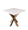 Marble top End table Coffee Table In White Marble Black Pattern And Golden Steel Base Finish