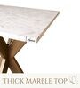 Marble top End table Coffee Table In White Marble Black Pattern And Golden Steel Base Finish