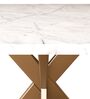 Marble top End table Coffee Table In White Marble Black Pattern And Golden Steel Base Finish