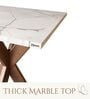 Marble top End table Coffee Table In White Marble Brown Pattern And Copper Steel Base Finish