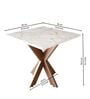 Marble top End table Coffee Table In White Marble Brown Pattern And Copper Steel Base Finish