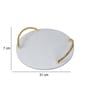 Marble Tray Round with Gold Finish & Metal Handle
