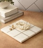 Marble Trivet Platter Brass Inlay
