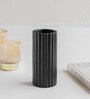 Black Fluted Marble Vase