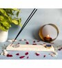 Marble with Blue Agate Gayatri Mantra Incense Stick Holder