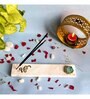 Marble with Green Agate Ik Onkar Incense Stick Holder