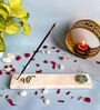 Marble with Green Agate Ik Onkar Incense Stick Holder