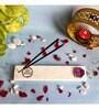 Marble with Pink Agate Gayatri Mantra Incense Stick Holder