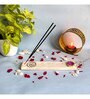 Marble with Pink Agate Guru Ji Incense Stick Holder