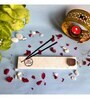 Marble with Rose Quartz Gayatri Mantra Incense Stick Holder