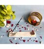 Marble with Rose Quartz IK Onkar Incense Stick Holder