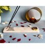 Marble with Rose Quartz Namokar Mantra Incense Stick Holder