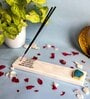 Marble with Turquoise Agate Namokar Mantra Incense Stick Holder