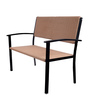 Marcella Metal 2 Seater Park Bench in Black & Brown Colour