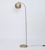 Marcelo Brass Metal Shade Club Floor Lamp With Metal Base