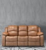 Marco Leatherette Manual 3 Seater Recliner In Tan Colour