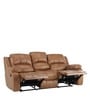 Marco Leatherette Manual 3 Seater Recliner In Tan Colour
