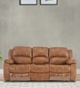 Marco Leatherette Manual 3 Seater Recliner In Tan Colour